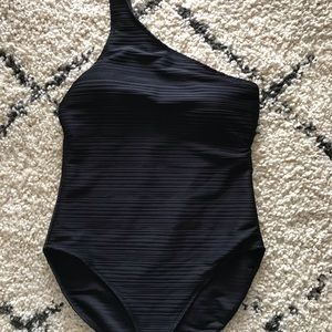 Black one shoulder one piece